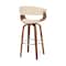 Armen Living Julyssa 26" Counter Height Swivel Cream Faux Leather and Walnut Wood Bar Stool LCJSBAWACR26 - alternate 7